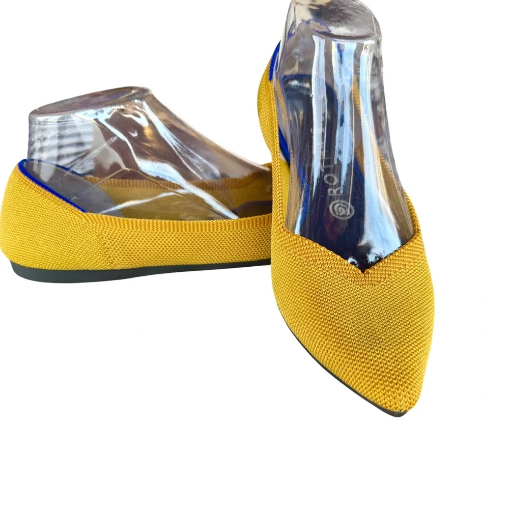 Rothys The Point Flats Marigold Yellow Pointed Toe Washable Shoes Womens 9 - Picture 3 of 10